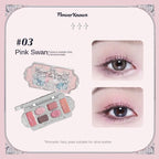Flower Knows black Swan Ballet Eyeshadow Palette Matte Fine Shimmer Pearl Face Palette 6 Colour Glitter Eye Shadow
