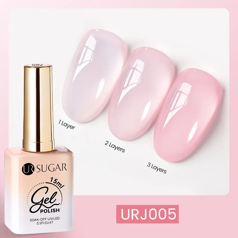 UR SUGAR 15ml Blood Red Jelly Gel Nail Polish Translucent Color Crystal Nude Gel Nail Art Varnish For Fall Winter Manicure