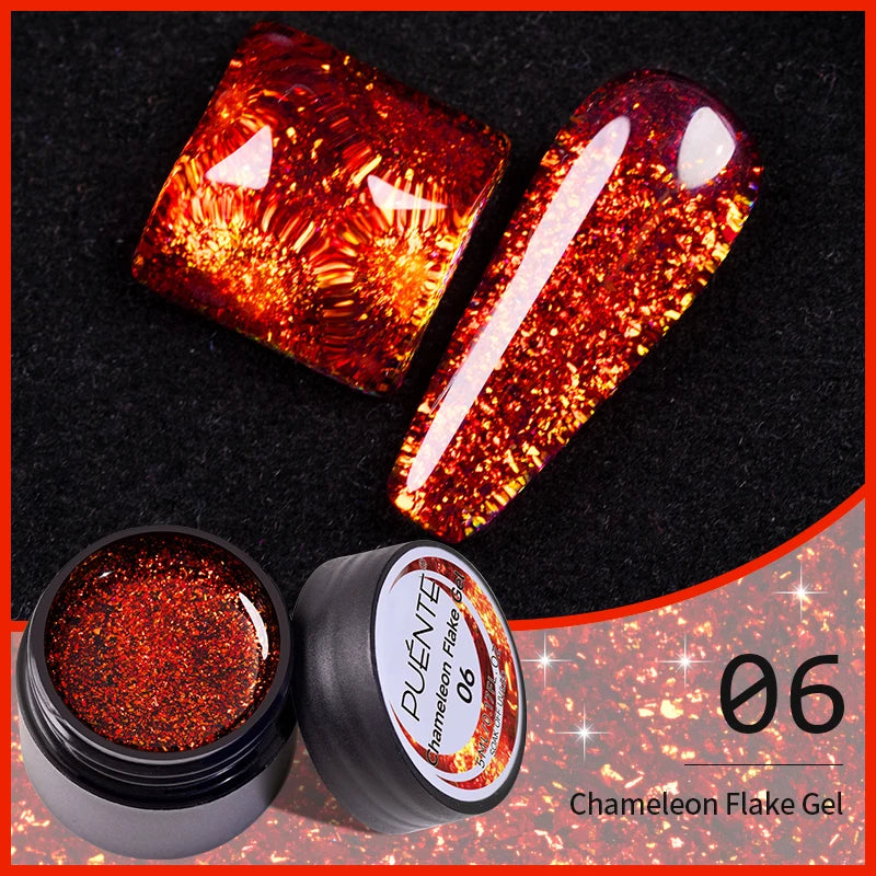 PUENTE 7.5ML Blue Laser Cat Magnetic Gel Nail Polish Sparkling Holographic Rainbow Cat Eye Gel Soak Off UV/LED Nail Art Varnish