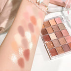 20-Color Matte Shimmer and Glitter Eyeshadow Palette Waterproof and Sweat-resistant, Featuring Creamy Nude and Warm Rosy Browns