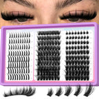 LASVIREY Lash Clusters DIY Spiky Cluster Lashes Mixed Styles Fluffy Volume Clusters Lashes Fluffy Individual Eyelashes Extension