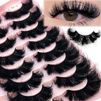 HBZGTLAD 5/8 Pairs of Natural Russian Striped Mink Lashes 3D False Lashes Volume Wavy False Lashes Eyelash Extensions Makeup