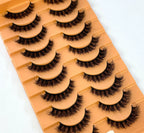 10 pairs of Russian striped eyelashes fluffy artificial mink eyelashes 3D fake eyelashes Russian curly eyelashes fake eyelashes