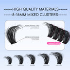 GROINNEYA Lash Clusters Kit With Waterproof Strong Hold DIY Lash Extension Kit Lash Bond And Seal And Eyelash Tweezers Makeup