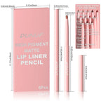 6pcs/Set Lip Liner Pen Set Long-Lasting, Waterproof Sweatproof, Easy Coloring Non-fading Color Rendering Lip Gloss Beauty Makeup