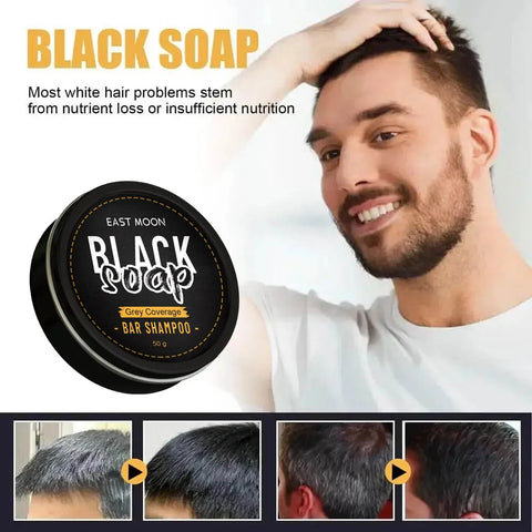 Polygonum Multiflorum Black Hair Soap Darkening Shampoo Bar Repair Gray White Color Dye Face Hair Body Shampoo For Man Women