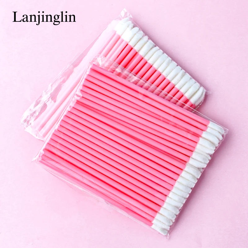 Lanjinglin Wholesale 50-1000pcs Lip Brushes Cosmetic Lip Brush Lipstick Lip Glossy Wands Cleaner Applicator Makeup Brush Tool