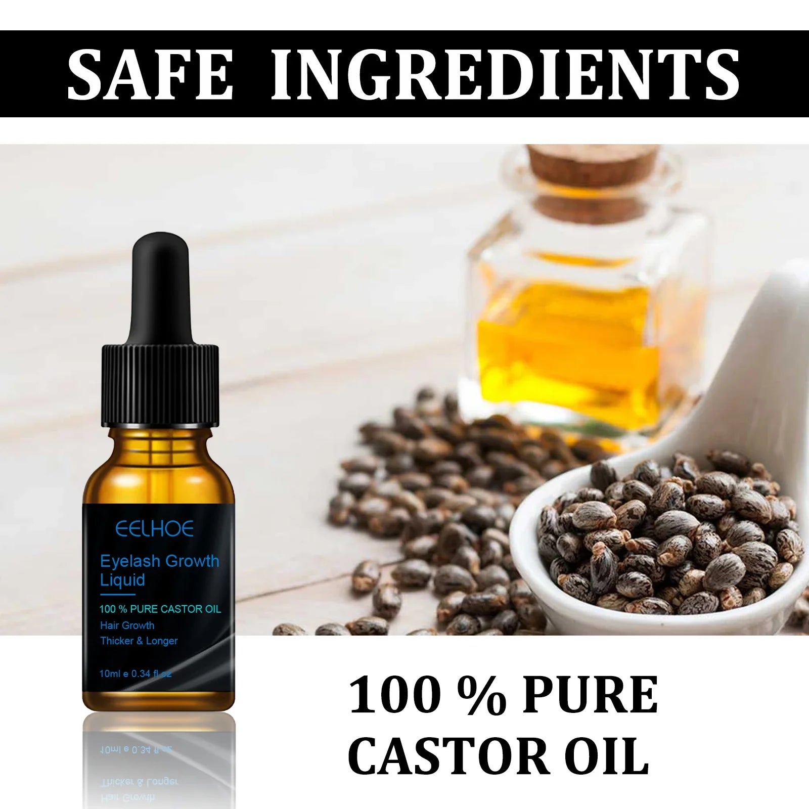Eyebrows Natural Thick Slender Curl Curl Moist Natural Castor Oil Growth Liquid Serum Extension Eyelash Female Makeup Product
