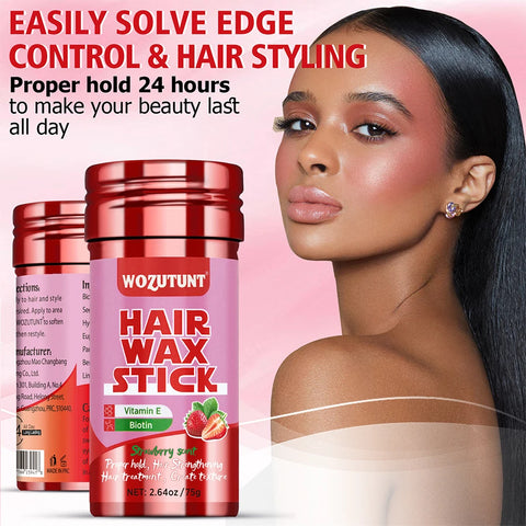 Strawberry Flavor Hair Wax Stick Vitamin E Smooth Dry Frizz Broken Hair Proper Hold Create Texture Styling Pomade for Women
