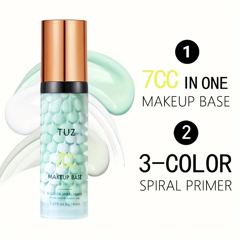 Face Makeup Primer Tri-color Cream Contour Color Isolation Waterproof Makeup Foundation Natural Makeup Base Cream