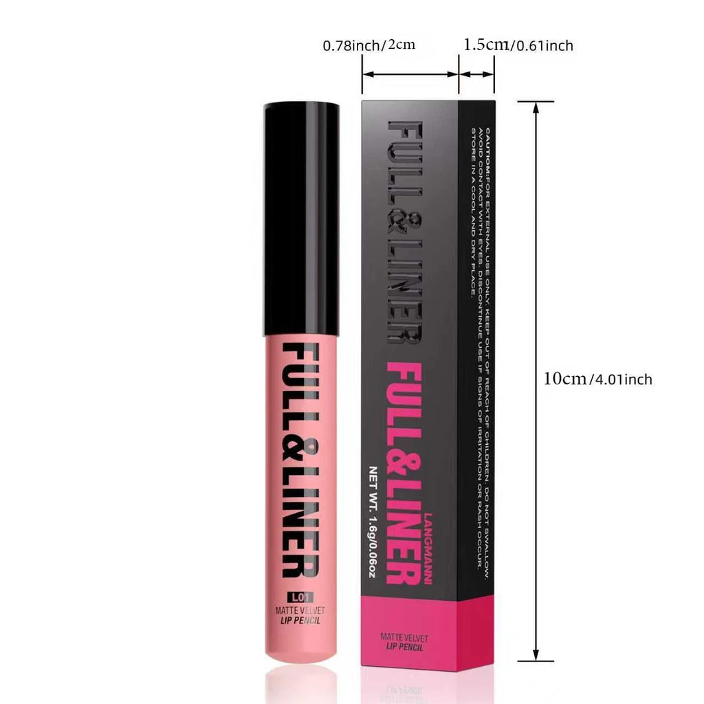 Matte Lip Liner, Lipstick, Wooden Pen Can Be Cut, Lip Liner Lasts for A Long Time,Does Not Stick To The Cup,Does Not Fade