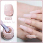 Arte Clavo Transparent Nude Pink Color Jelly Gel Nail Polish Semi Permanent 15ml Top Coat Soak Off UVLED Varnish Nail Art Design