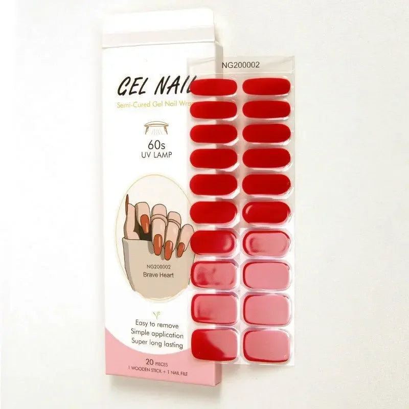 Leopard Semi-Cured Gel Nail Strips Simple Transparent Color Adhesive Long Lasting Gel Nail Stickers Harden In UV Lamp Need