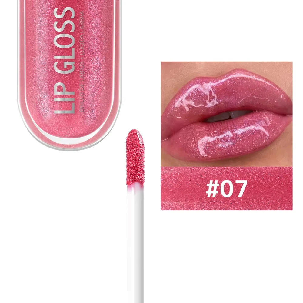 USHAS 12 colors mirror fine flash liquid lipstick pearlescent color waterproof sweatproof non-stick cup lip gloss