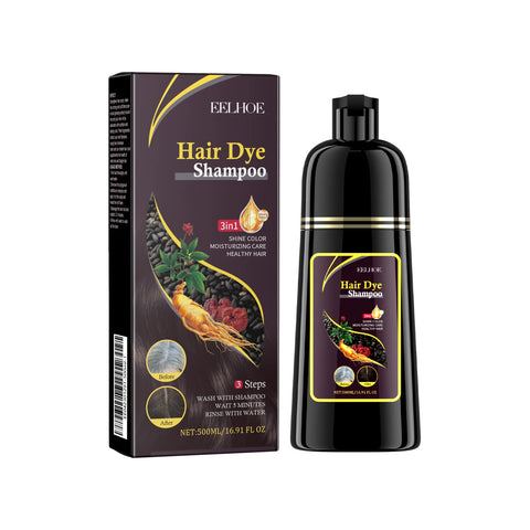 EELHOE 3-in-1 Hair Dye Shampoo to Darken Hair Cleaning Hair Color Shampoo Polygonum Multiflorum Growth of Hair Dye Shampoo 500ml