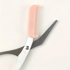 Stainless Steel Eyebrow Trimming Scissors with built-in Comb Precise Grooming Tool Creating Perfect Eyebrows Pink/White/Black