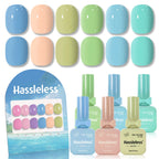 6-piece nail polish set, 15ml/bottle, suitable for all seasons, semi-permanent, easy to apply, DIY nail art designs, colorful na
