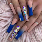 3D Flower Design French Fake Nails Love Bow Decor Mid-length Coffin Ballet Press on Nail Korean Sweet Bride Lady Fake Nails
