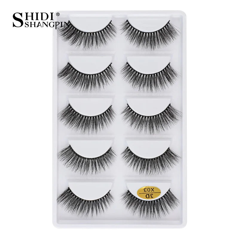 3/5 Pairs Hot Sale Natural Long 3D Mink Lashes Soft Short Faux Cils Handmade Fake Lashes Makeup Tool Eyelash Extension Maquiagem