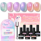 NOCIS Bottle Fruit Cat Eye 6-color Set -- Ultra Bright Cat Eye Nail Kit, 6 Colors of Magnetic Gel Polish Stylish Salon