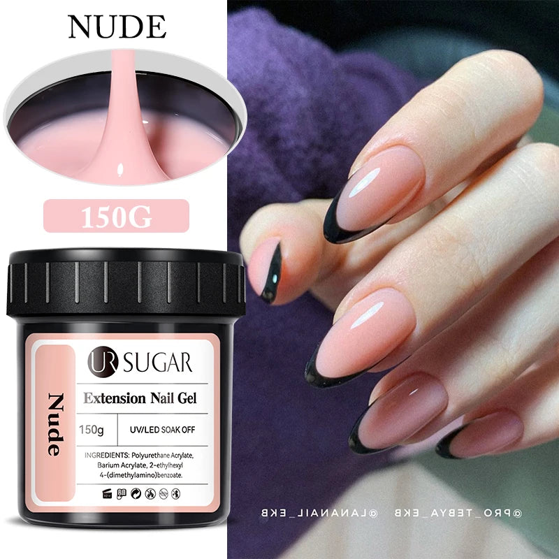 UR SUGAR 150g Transparent Nail Extension Gel Jelly White Light Pink Acrylic French Nail Art UV LED Gel Semi Permanent Manicure