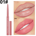 Lip Liner Lipstick Pen Waterproof Long-Lasting Contouring Lip Pencil Matte Finish Beginner Automatic Lip Liner Bean Paste Color Contouring Pen Automatic Rotating Lip Liner
