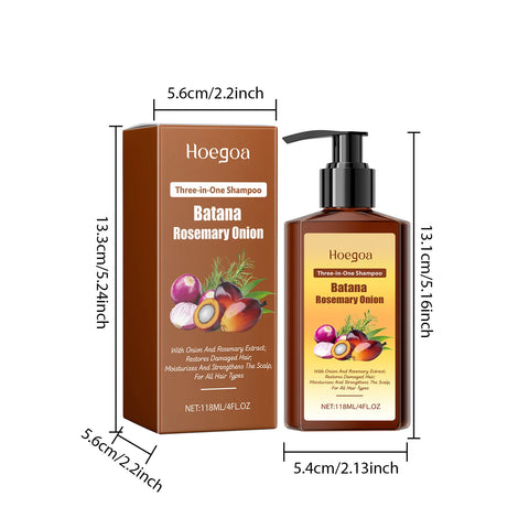 3 In 1 Batana Rosemary Onion Shampoo Deep Nourishing Scalp Remove Dandruff Long Lasting Scent Hair Scalp Cleaning Care Lotion