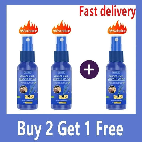 Ginger Hair Growth spray Anti Hair Fall Hair Loss Treatment Growth Essence Oil for Men Women