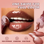 QIBEST Watery Crystal Clear Jelly Lip Oil Lip Balm Moisturizing Smoothing Lip Lines Jelly Pout Lip Gloss Glass Tinted Lip Glaze