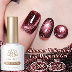 BORN PRETTY 10ml Dark Red Cat Magnetic Gel Nail Polish for Winter Nails DIY Jelly Glass Silver-Light Varnis Semi Permanent