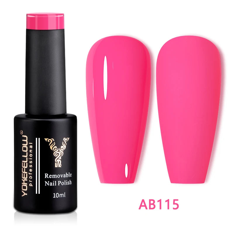 YOKEFELLOW 10ml Jelly Nude Gel Nail Polish High Quality Translucent Pink Nail Gel Varnish Soak Off UV Gel Polish Long Lasting