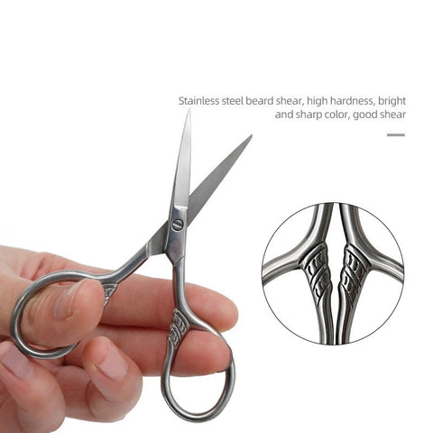 Men's Shaving Brush Set Boar Bristle Portable Barber Natural Beard Brush Comb Scissors for Facial Cleaning Styling Tool