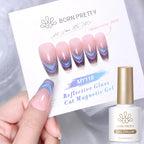 BORN PRETTY 10ml Dark Red Cat Magnetic Gel Nail Polish for Winter Nails DIY Jelly Glass Silver-Light Varnis Semi Permanent