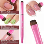 3 in 1 New French Nail Brush,with Multi-function Brush Head-Fine Nail Brush,Suitable for Gel and Acrylic Nails,Precise Cleaning
