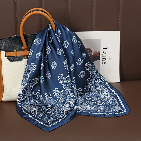 Luxury Polka Dot Silk Square Scarf Women Hijab Hair Bands Neckerchief Female Satin Shawl Ribbon Headband Fashion Wraps Bandana