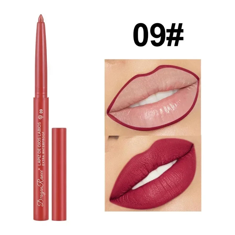 12 Pcs/Set Waterproof Lip Liner Pencil Nude Color Matte Lipliner Moisturizing Long Lasting Lipstick Professional Makeup Lip Tint