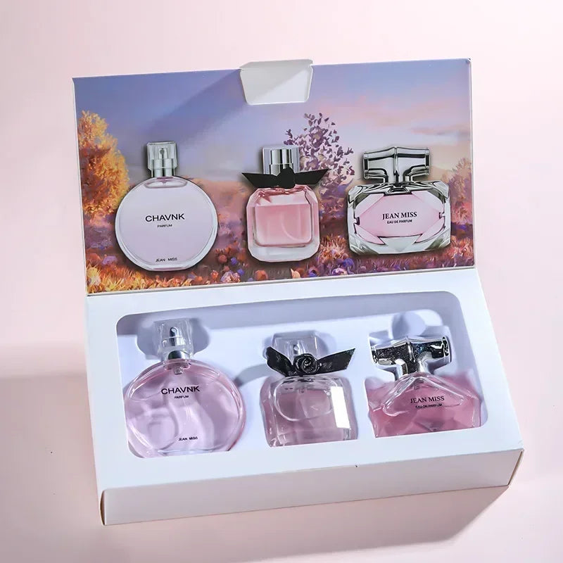 30ml X 3 Women's Perfume Set Floral Fruity Chypre Eau De Parfum Long-Lasting Fresh Scent Gift Box