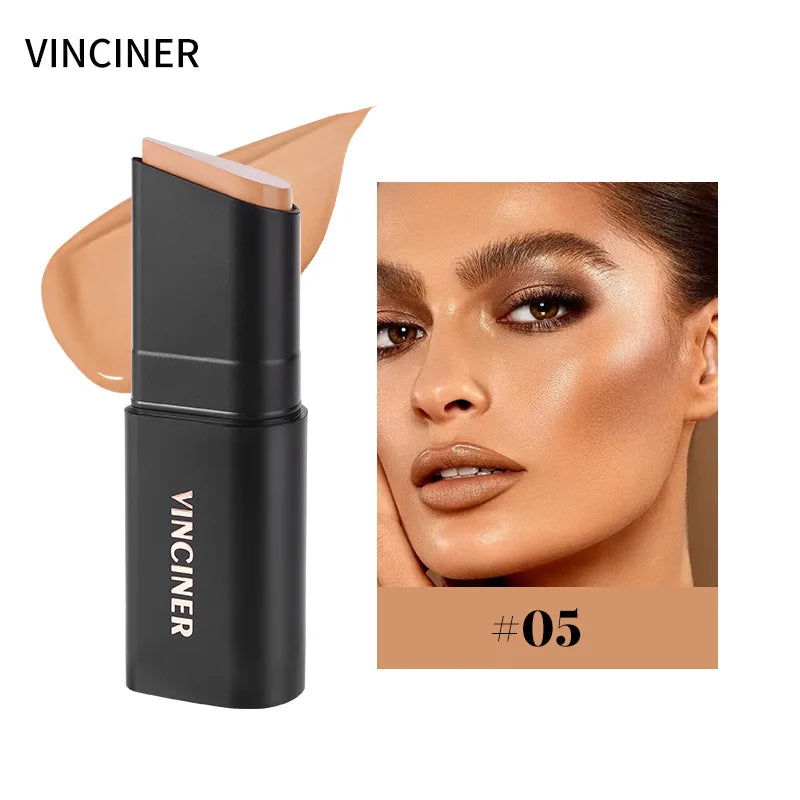 Stick Foundation Cream Long-Wear Waterproof Covers Moisturizing Full Coverage Concealer Face Contouring Stick For Base Makeup