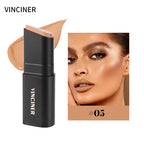 Stick Foundation Cream Long-Wear Waterproof Covers Moisturizing Full Coverage Concealer Face Contouring Stick For Base Makeup