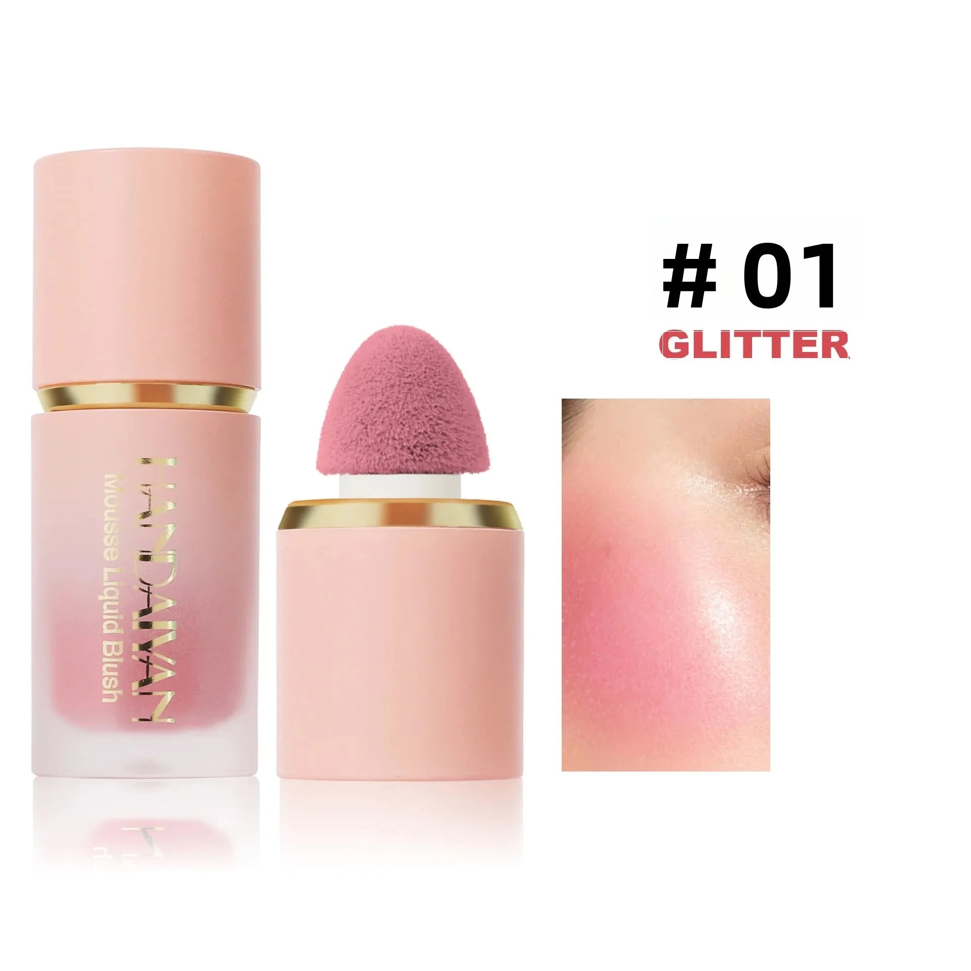 HANDAIYAN Liquid Blush Facial Matte Makeup Lasting Easy to Color Make Up Blusher With Sponge Brush Tip Velvet Rouge Cosmetics