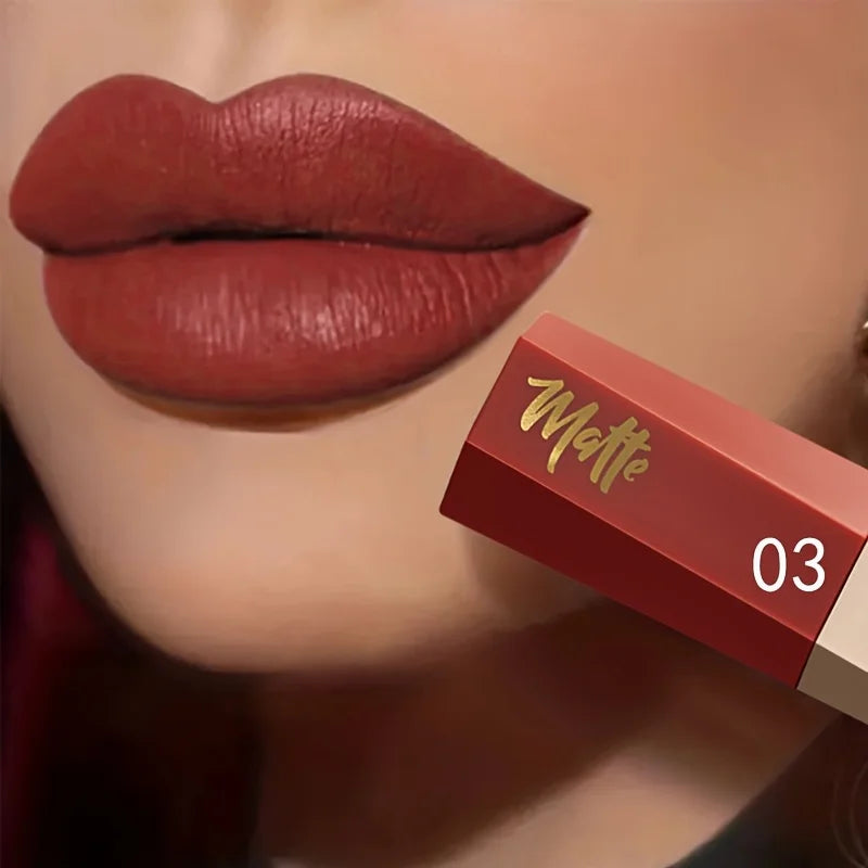 1pcs Waterproof Matte Velvet Lip Tint: Long-Lasting Nude Lip Glaze for a Sexy and Smooth Finish, Valentine's Day Gift