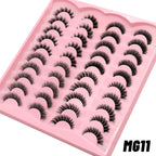 GROINNEYA 5/20 Pairs Russian Strip Lashes DD Curl False Eyelashes Natural Lashes Strips Curl Pack 4 Styles Eyelashes Extensions