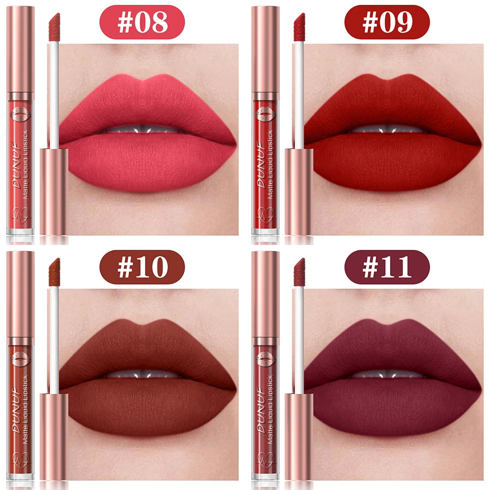 DUNUF Lip Gloss And Lip Oil Set 2-Piece Long-Lasting Waterproof Matte Moisturizing Non-Fading Lipstick Collection
