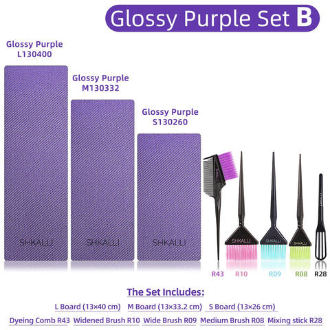 SHKALLI Professional Carbon Fibre Hair Balayage Board and Brush Set Hair Dyeing Tool Kit for Hairdressers