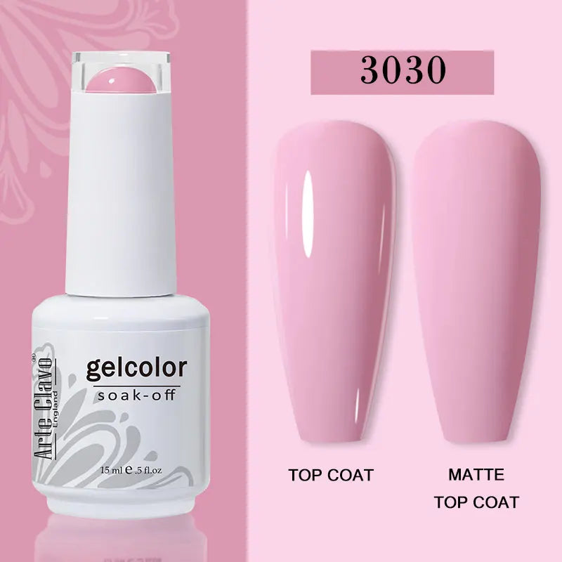 Arte Clavo Transparent Nude Pink Color Jelly Gel Nail Polish Semi Permanent 15ml Top Coat Soak Off UVLED Varnish Nail Art Design