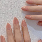 Sweet Gradient Pink Fake Nail Tips Ins Simple Nude Color False Nails Round Head Korean Girl Lady Press on nail Wearable 24pcs