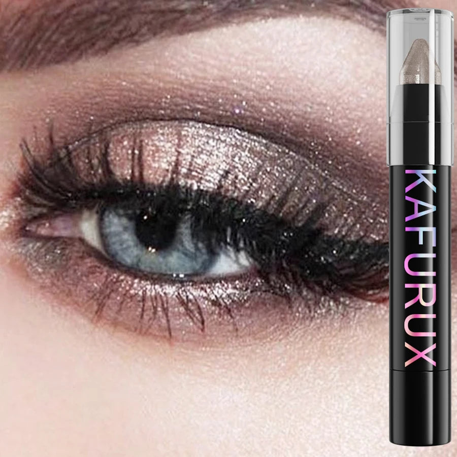 24 Colors Pearlescent Glitter Eyeshadow Eyeliner Pencil Waterproof Matte Nude Eye Shadow Eye Makeup Shimmer Highlighter Pen Tool