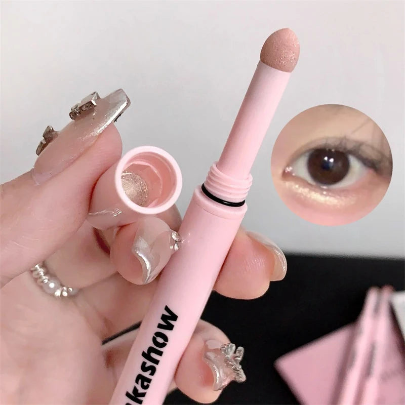 Meniscus Double-end Lying Silkworm Eyeliner Pencil Pearlescent Matte Nude Pink Highlighter Shadow Pen Brightening Eye Makeup