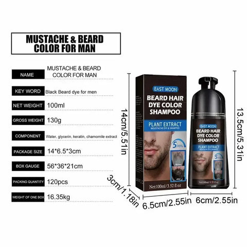 100ml Herbal Extract Fast Permanent Black Dye Grey Hair Shampoo Natural Black Beard Dye Shampoo For Men Hair Color Dye Cream