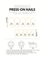 24Pcs 3D Floral French Gel Nail Stickers with Pearls, Press On Nails Set Includes Jelly Gel & Nail File